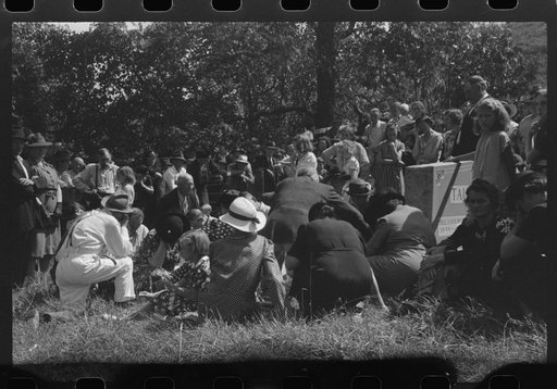 Untitled photo, possibly related to: Friends of the deceased's family, at an annual memorial meeting in the family cemetery. In the mountains near Jackson, Kentucky. See general caption no. 1