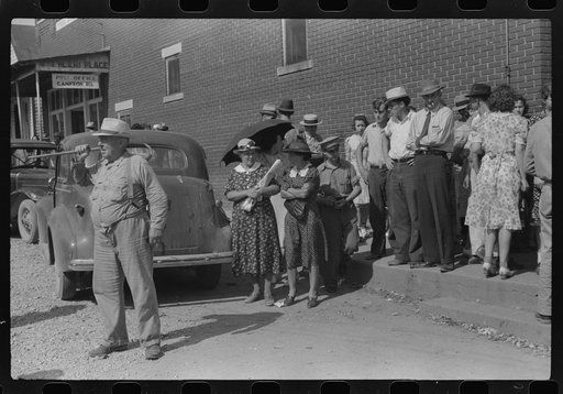 Untitled photo, possibly related to: Farmers and townspeople in center of town on court day, Campton, Kentucky