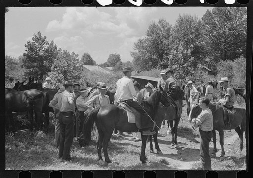 Farmers trading mules and horses on "Jockey Street" in Campton, Kentucky