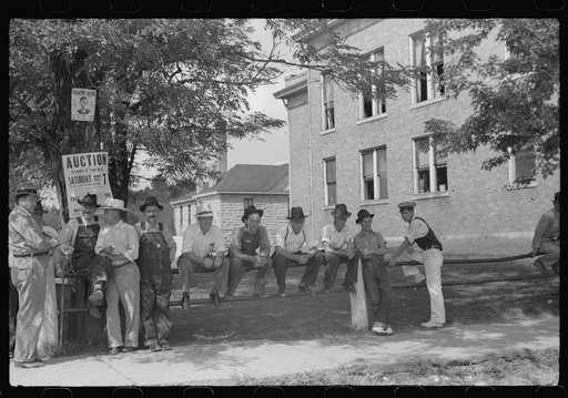Untitled photo, possibly related to: Farmers hanging around courthouse on court day during lunch hour. Campton, Kentucky