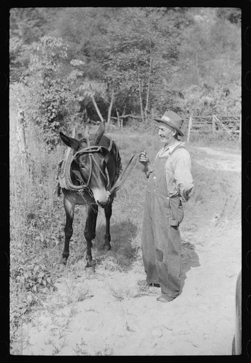 Untitled photo, possibly related to: Going home from school. In Breathitt County, Kentucky. The school year begins in July and ends in January as most of the children have no shoes and insufficient clothing to walk the long distances over bad roads and up creek beds