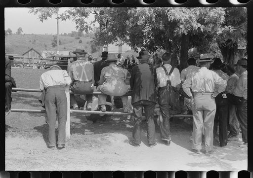Untitled photo, possibly related to: Farmers hanging around courthouse on court day during lunch hour. Campton, Kentucky