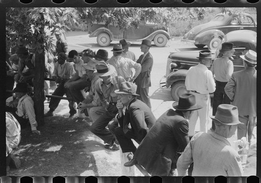 Untitled photo, possibly related to: Farmers hanging around courthouse on court day during lunch hour. Campton, Kentucky
