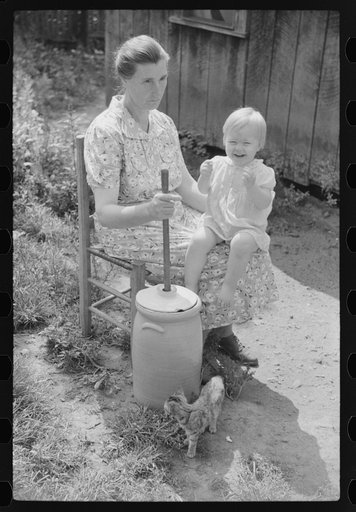 Untitled photo, possibly related to: Mountain woman and granddaughter up Burton's Fork, Kentucky River, near Jackson, Kentucky