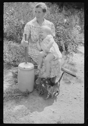 Untitled photo, possibly related to: Mountain woman and granddaughter up Burton's Fork, Kentucky River, near Jackson, Kentucky