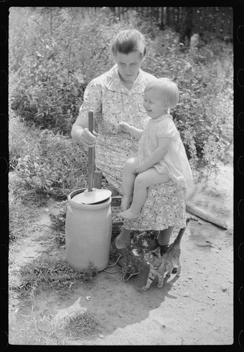 Untitled photo, possibly related to: Mountain woman and granddaughter up Burton's Fork, Kentucky River, near Jackson, Kentucky