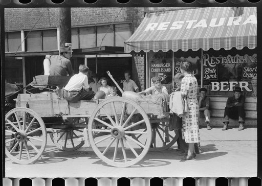 Untitled photo, possibly related to: Selling watermelons on Saturdays and court day in Jackson, Breathitt County, Kentucky