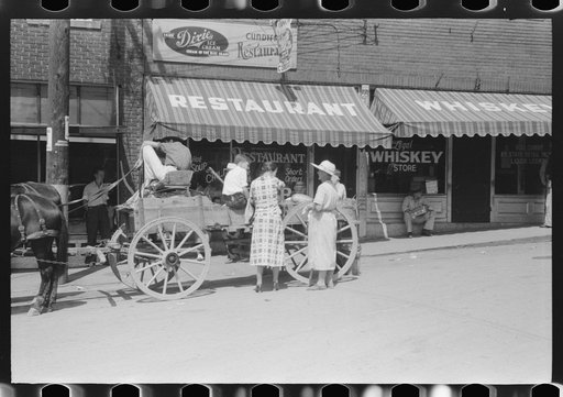 Untitled photo, possibly related to: Selling watermelons on Saturdays and court day in Jackson, Breathitt County, Kentucky