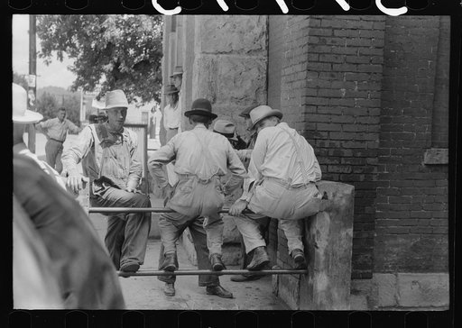 Untitled photo, possibly related to: Farmers hang around in front of courthouse, on Saturday, Jackson, Kentucky