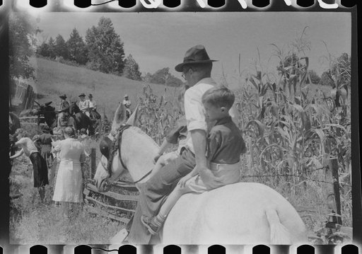 Untitled photo, possibly related to: Relatives and friends of the family of the deceased going home from a memeorial meeting in the mountains near Jackson, Kentucky. See general caption no. 1