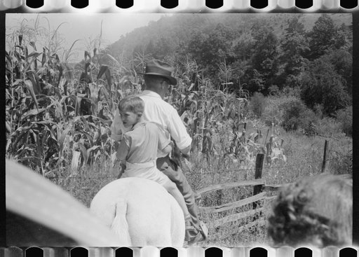 Untitled photo, possibly related to: Relatives and friends of the family of the deceased going home from a memeorial meeting in the mountains near Jackson, Kentucky. See general caption no. 1