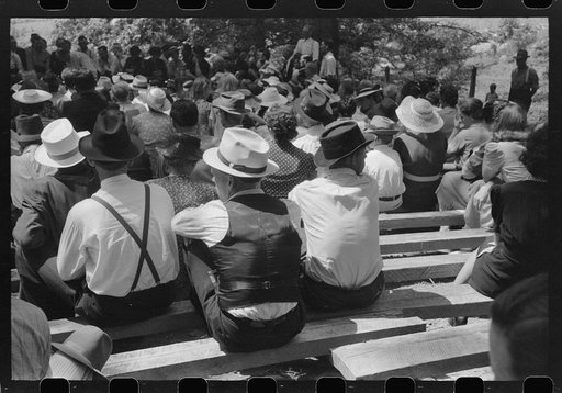 Untitled photo, possibly related to: Friends of the deceased's family, at an annual memorial meeting in the family cemetery. In the mountains near Jackson, Kentucky. See general caption no. 1