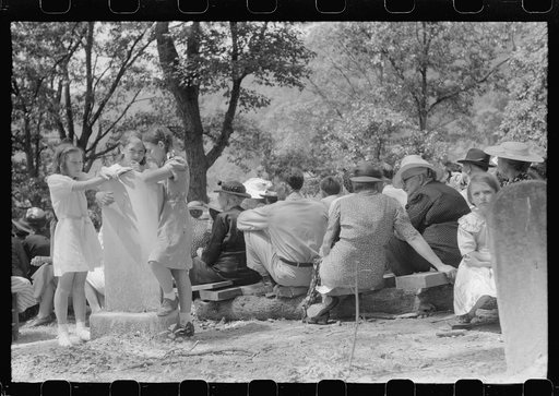 Untitled photo, possibly related to: Friends of the deceased's family, at an annual memorial meeting in the family cemetery. In the mountains near Jackson, Kentucky. See general caption no. 1
