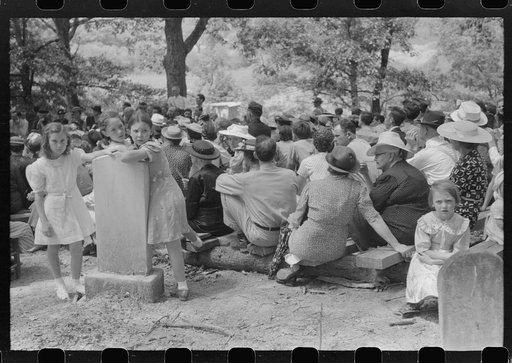 Untitled photo, possibly related to: Friends of the deceased's family, at an annual memorial meeting in the family cemetery. In the mountains near Jackson, Kentucky. See general caption no. 1