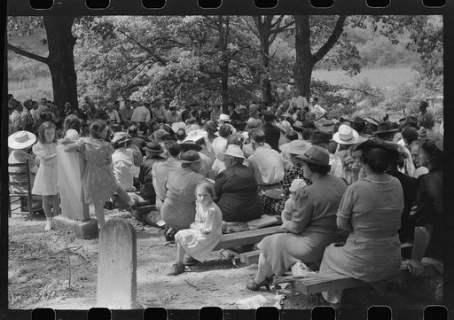 Untitled photo, possibly related to: Friends of the deceased's family, at an annual memorial meeting in the family cemetery. In the mountains near Jackson, Kentucky. See general caption no. 1