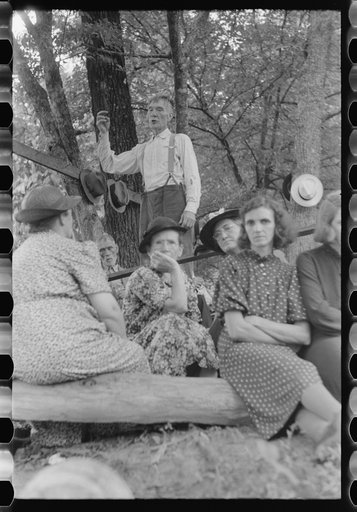 Untitled photo, possibly related to: Friends of the deceased's family, at an annual memorial meeting in the family cemetery. In the mountains near Jackson, Kentucky. See general caption no. 1