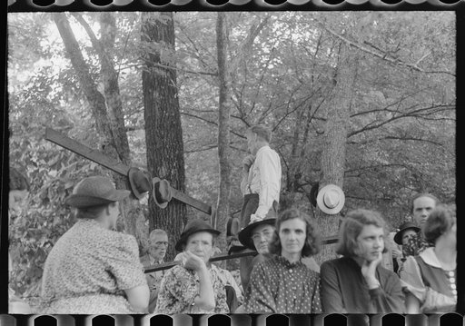 Untitled photo, possibly related to: Friends of the deceased's family, at an annual memorial meeting in the family cemetery. In the mountains near Jackson, Kentucky. See general caption no. 1
