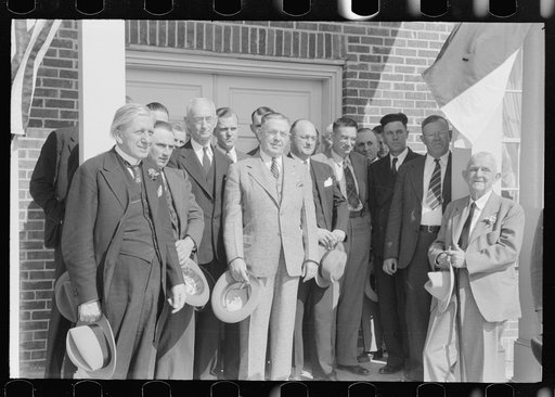 Governor Hooey with members of Caswell County Communities at the dedication of the new Anderson High School building. Caswell County, North Carolina