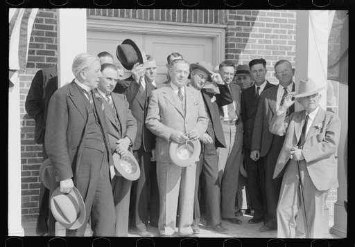 Untitled photo, possibly related to: Governor Hooey with members of Caswell County Communities at the dedication of the new Anderson High School building. Caswell County, North Carolina