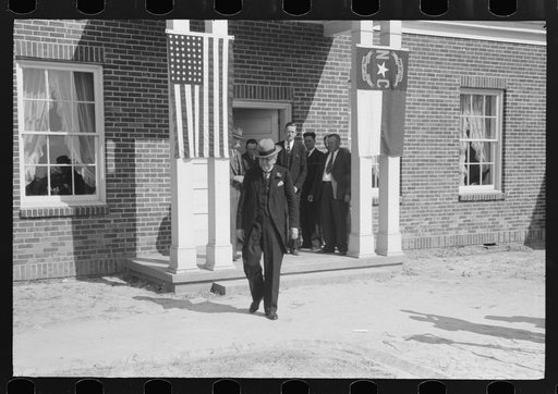 Governor Hooey with members of Caswell County Communities at the dedication of the new Anderson High School building. Caswell County, North Carolina