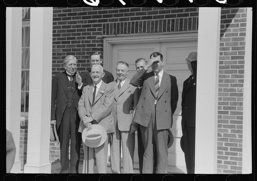 Governor Hooey with members of Caswell County Communities at the dedication of the new Anderson High School building. Caswell County, North Carolina