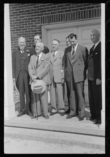 Untitled photo, possibly related to: Governor Hooey with members of Caswell County Communities at the dedication of the new Anderson High School building. Caswell County, North Carolina
