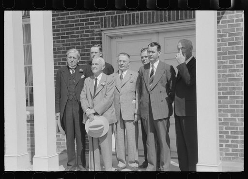 Untitled photo, possibly related to: Governor Hooey with members of Caswell County Communities at the dedication of the new Anderson High School building. Caswell County, North Carolina