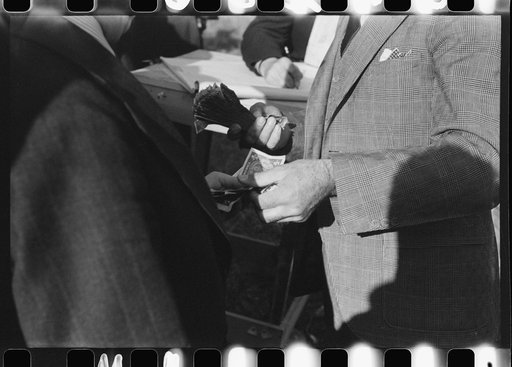 Untitled photo, possibly related to: Bookies taking bets at horse races, Warrenton, Virginia
