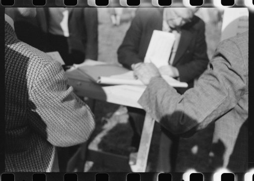 Untitled photo, possibly related to: Bookies taking bets at horse races, Warrenton, Virginia