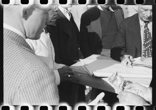 Untitled photo, possibly related to: Bookies taking bets at horse races, Warrenton, Virginia