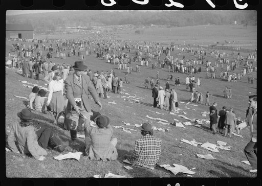 Untitled photo, possibly related to: Spectators at the Point to Point cup race of the Maryland Hunt Club. Worthington Valley, near Glyndon, Maryland