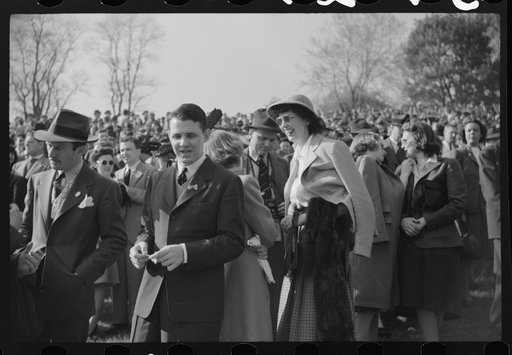 Untitled photo, possibly related to: Spectators picnicking before the Point to Point cup race, of the Maryland Hunt Club, Worthington Valley, near Glyndon, Maryland
