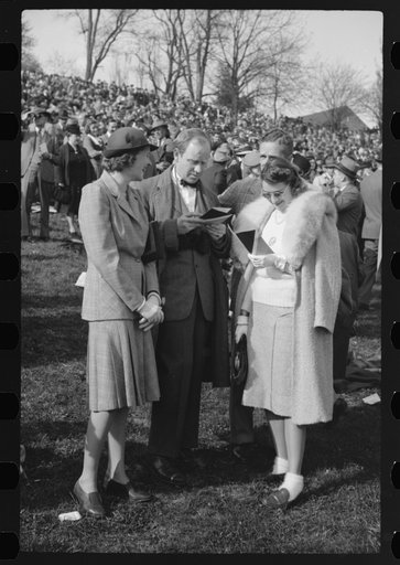 Untitled photo, possibly related to: Spectators picnicking before the Point to Point cup race, of the Maryland Hunt Club, Worthington Valley, near Glyndon, Maryland