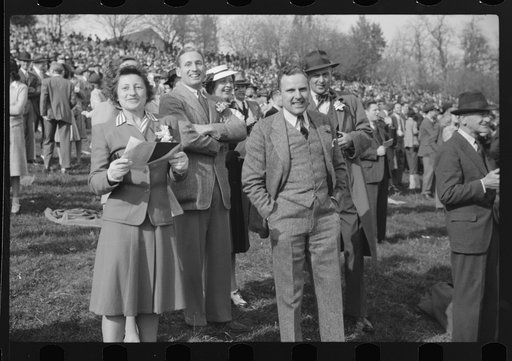 Spectators picnicking before the Point to Point cup race, of the Maryland Hunt Club, Worthington Valley, near Glyndon, Maryland