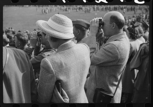 Spectators at the Point to Point cup race of the Maryland Hunt Club. Worthington Valley, near Glyndon, Maryland