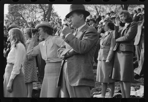 Untitled photo, possibly related to: Spectators picnicking before the Point to Point cup race, of the Maryland Hunt Club, Worthington Valley, near Glyndon, Maryland
