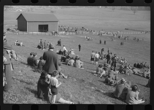 Untitled photo, possibly related to: Spectators at the Point to Point cup race of the Maryland Hunt Club. Worthington Valley, near Glyndon, Maryland