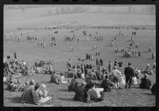 Untitled photo, possibly related to: Spectators at the Point to Point cup race of the Maryland Hunt Club. Worthington Valley, near Glyndon, Maryland