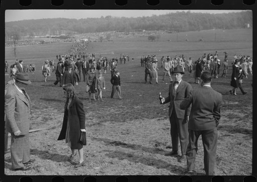 Untitled photo, possibly related to: Spectators at the Point to Point cup race of the Maryland Hunt Club. Worthington Valley, near Glyndon, Maryland