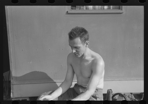 Untitled photo, possibly related to: Many defense workers live in a trailer camp, opposite Pratt and Whitney aircraft plant, East Hartford, Connecticut