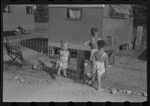 Untitled photo, possibly related to: Trailer camp where many defense workers live opposite Pratt and Whitney aircraft plant, East Hartford, Connecticut