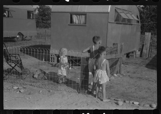 Untitled photo, possibly related to: Trailer camp where many defense workers live opposite Pratt and Whitney aircraft plant, East Hartford, Connecticut