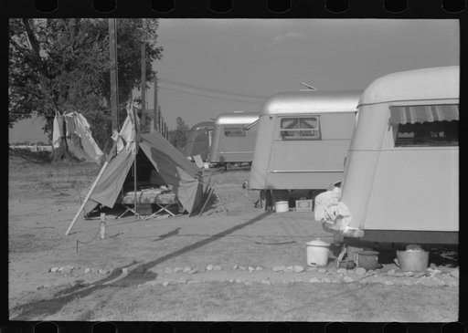 Trailer camp where many defense workers live opposite Pratt and Whitney aircraft plant, East Hartford, Connecticut