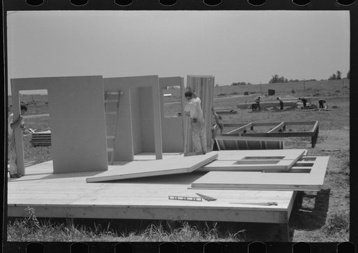 Prefabricated defense housing under contruction, near airport. Hartford, Connecticut. Constructed and managed by FSA (Farm Security Administration)