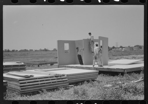 Prefabricated defense housing under contruction, near airport. Hartford, Connecticut. Constructed and managed by FSA (Farm Security Administration)