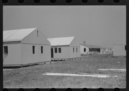 Prefabricated defense housing under construction near airport, Hartford, Connecticut. Constructed and managed by FSA (Farm Security Administration)