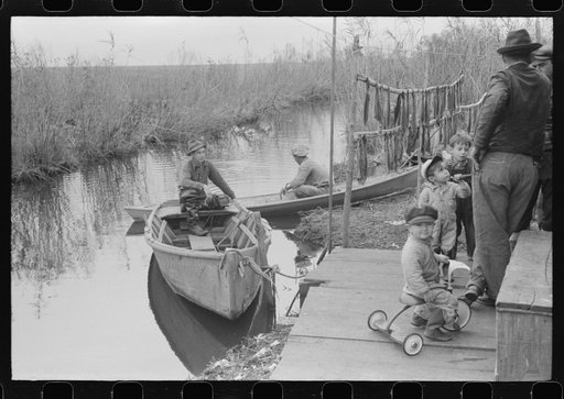 Spanish muskrat trappers' camp near Delacroix Island, Louisiana