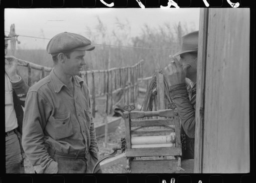 Untitled photo, possibly related to: Spanish muskrat trappers by their marsh camp in bayou near Delacroix Island, Louisiana