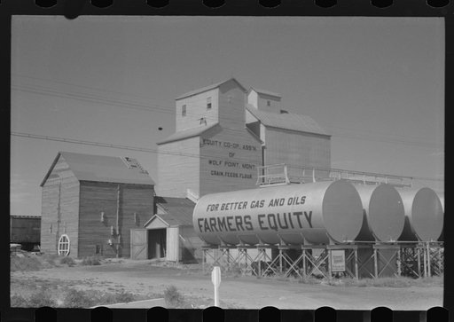 Farmers Equity Coop. Grain elevators and oil tanks, Wolf Point, Montana