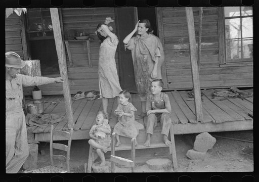 Untitled photo, possibly related to: Floyd Burroughs and Tengle children, Hale County, Alabama